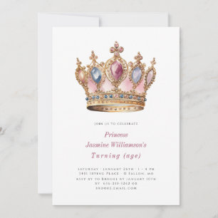 Invitation Fête d'anniversaire Fairytail princess rose