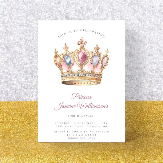 Invitation Fête d'anniversaire Fairytail princess rose