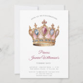 Invitation Fête d'anniversaire Fairytail princess rose (Devant)