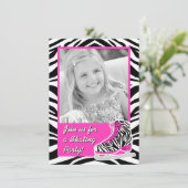 Invitation Fête d'anniversaire faite sur commande de zèbre de (Debout devant)