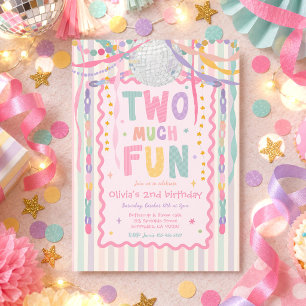 Invitation Fête d'anniversaire fantaisiste de 2 ans de Two Mu