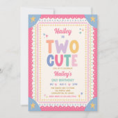Invitation Fête d'anniversaire fantaisiste de 2 ans pour deux (Devant)