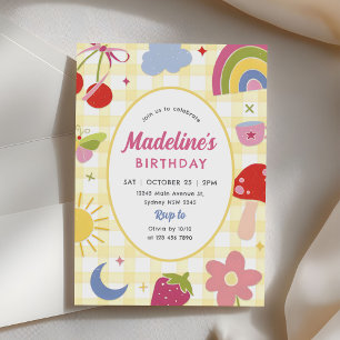 Invitation Fête d'anniversaire fantaisiste dessinée à la main