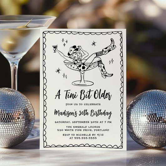Invitation Fête d'anniversaire fantaisiste Un peu plus âgée