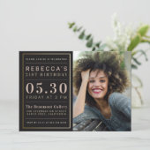 Invitation Fête d'anniversaire fascinante de photo de feuille (Debout devant)