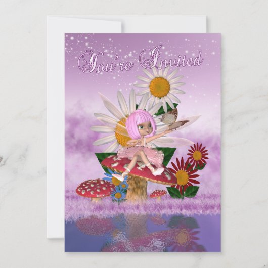 Invitation Fête d'anniversaire féerique de princesse - (Devant)