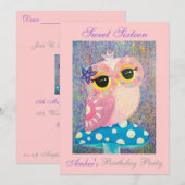 Invitation Fête d'anniversaire féerique de princesse sweet (Devant / Derrière)