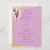 Invitation Fête d'anniversaire féerique mignonne de filles (Dos)