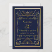 Invitation fête d'anniversaire femme, grand Gatsby (Devant)