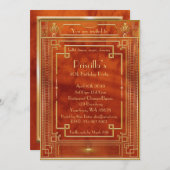 Invitation Fête d'anniversaire femme, or Gatsby style (Devant / Derrière)