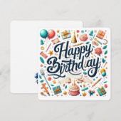 Invitation Fête d'anniversaire festive (Devant / Derrière)
