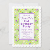 Invitation fête d'anniversaire fêtes d'été fleurs  (Devant)