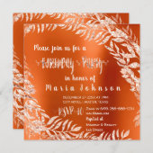 Invitation Fête d'anniversaire feuille Parties scintillant Ro (Devant / Derrière)