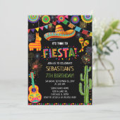 Invitation Fête d'anniversaire Fiesta mexicaine (Debout devant)
