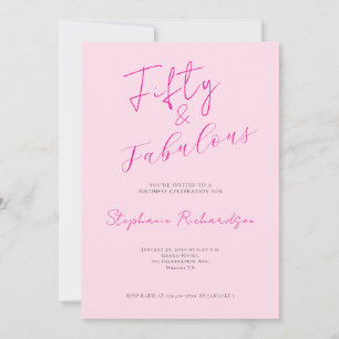 Invitation Fête d'anniversaire Fifty and Fabulous 50 ans écri
