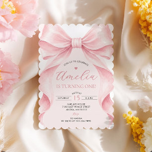Invitation Fête d'anniversaire fille arc-en-ciel rose coquett