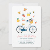Invitation Fête d'anniversaire Fille Papillons Fruits Fleurs (Devant)