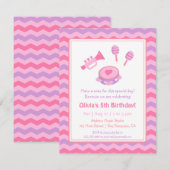 Invitation Fête d'anniversaire filles Instruments de musique (Devant / Derrière)