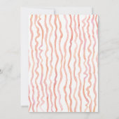 Invitation Fête d'anniversaire Flamant rose rayure de feuille (Dos)