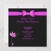 Invitation Fête d'anniversaire Fleur de léopard rose vif (Dos)