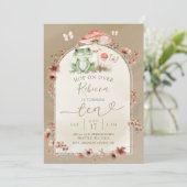 Invitation Fête d'anniversaire fleur sauvage Boho Grenouille (Debout devant)
