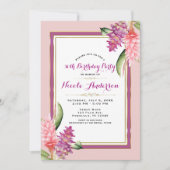 Invitation Fête d'anniversaire Fleur tropicale Orchidée Rose (Devant)