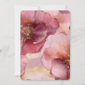 Invitation Fête d'anniversaire Fleurs Burgundy Blush Pailleté (Dos)