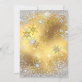 Invitation Fête d'anniversaire Flocon de neige Or Blanc Argen (Dos)