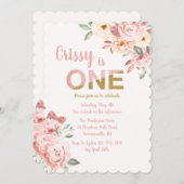 Invitation Fête d'anniversaire florale (Devant / Derrière)