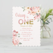 Invitation Fête d'anniversaire florale (Debout devant)