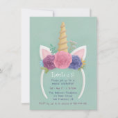 Invitation Fête d'anniversaire florale de filles de bandeau (Devant)