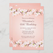 Invitation Fête d'anniversaire florale de fleur moderne de (Devant / Derrière)