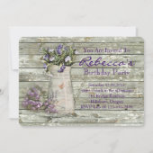 Invitation fête d'anniversaire florale de lavande élégante de (Dos)