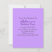 Invitation fête d'anniversaire florale de Paris de Tour (Dos)