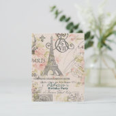 Invitation fête d'anniversaire florale de Paris de Tour (Debout devant)
