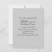 Invitation fête d'anniversaire florale de Paris de Tour (Dos)