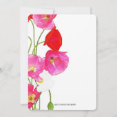 Invitation Fête d'anniversaire florale de pavots uniques (Dos)