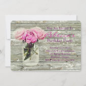 Invitation fête d'anniversaire florale de rose élégant de (Dos)