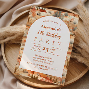 Invitation Fête d'anniversaire florale du sud-ouest