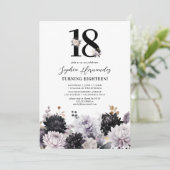 Invitation Fête d'anniversaire florale élégante 18 ans (Debout devant)