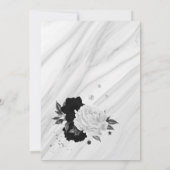 Invitation Fête d'anniversaire florale noire et blanche (Dos)
