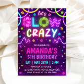 Invitation Fête d'anniversaire folle Neon Glow
