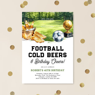 Invitation Fête d'anniversaire Football, Bières & Acclamation