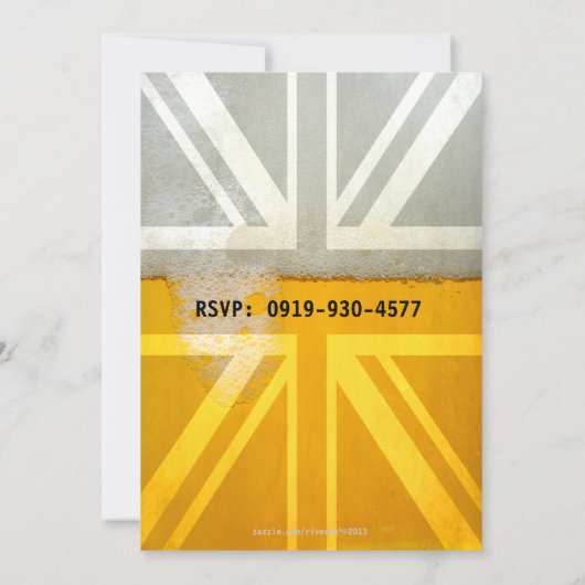 Invitation Fête d'anniversaire fraîche froide de bière de (Dos)