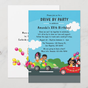 Invitation Fête d'anniversaire Fun Drive By