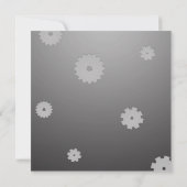 Invitation Fête d'anniversaire Fun Robot Engrenages Futuriste (Dos)