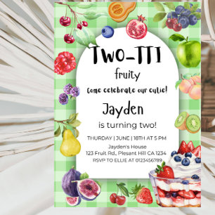 Invitation Fête d'anniversaire fun tropical Tutti Frutti pour