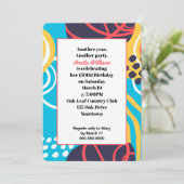 Invitation Fête d'anniversaire Funky Doodles (Debout devant)