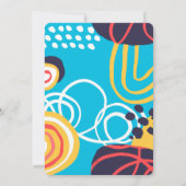 Invitation Fête d'anniversaire Funky Doodles (Dos)