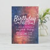 Invitation Fête d'anniversaire Galaxy Stars Nebula Constellat (Debout devant)